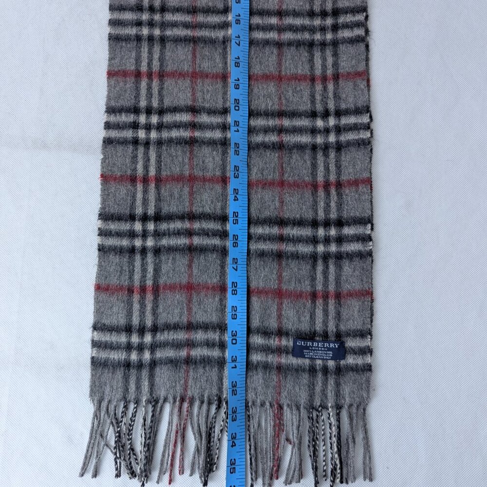 Burberry Designer Lambswool Check Scarf Gray | Unisex |Soft Luxury |Iconic Plaid - Picture 5 of 7